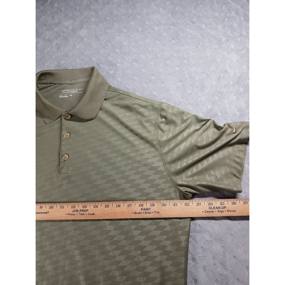 Nike Golf Tour Performance Dri-Fit Polo Shirt Mens Large L Olive Green Diamond - Picture 5 of 8